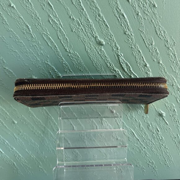 Louis Vuitton Damier Brown Checked Long Zip Wallet - Picture 6 of 9